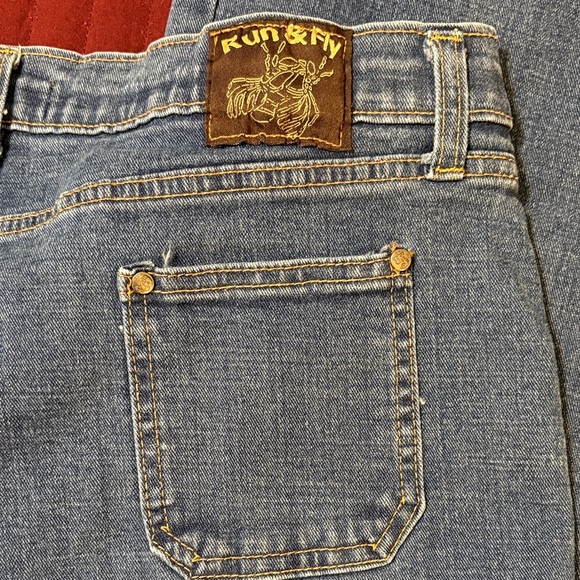 Run & Fly- Made in England- Blue Women's Wide Leg Jeans Size 36/18 - Picture 6 of 15